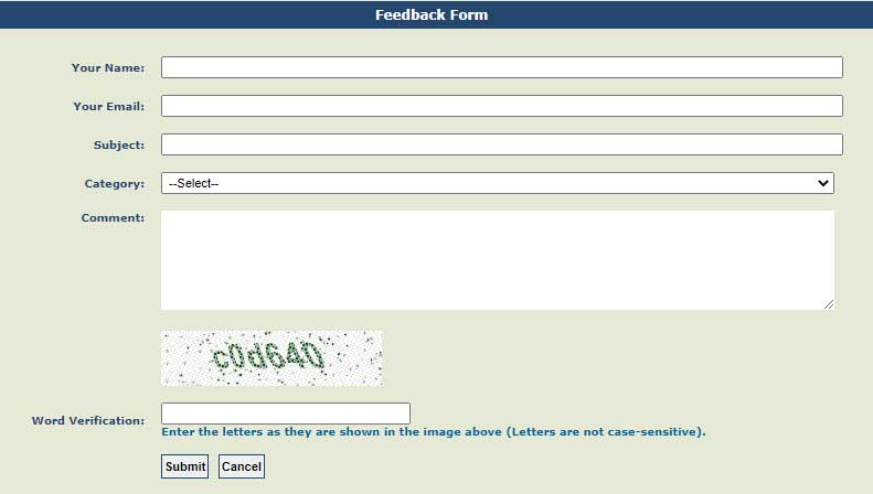 Procedure to submit feedback