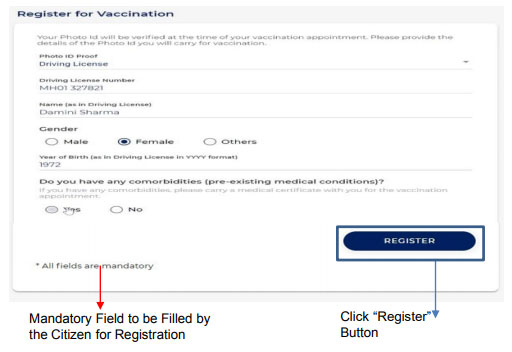 covid vacccine registration process