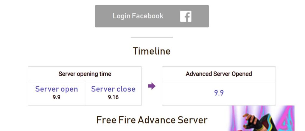 advance server free fire registration