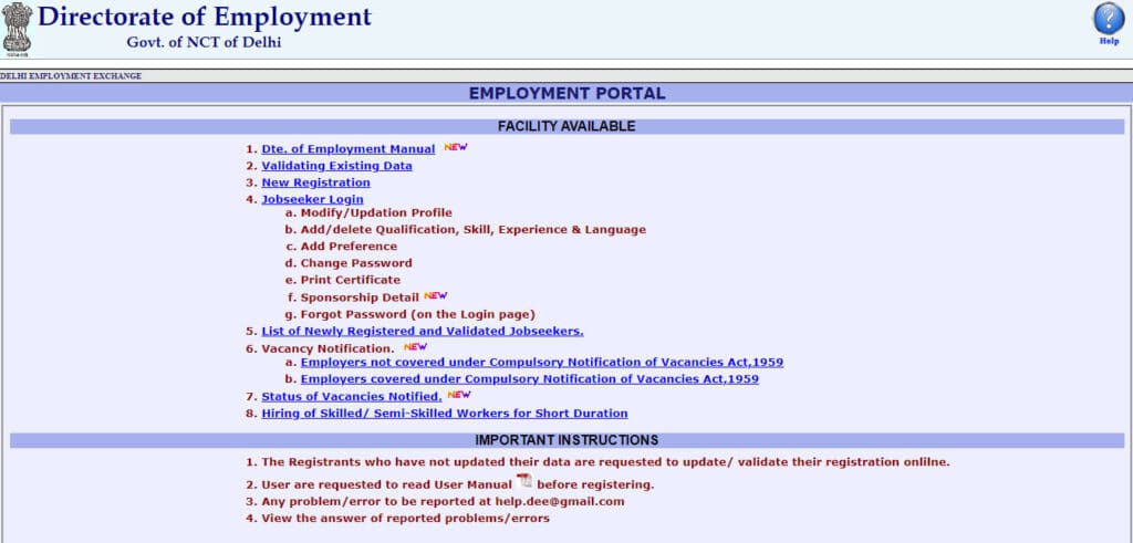 onlineemploymentportal.delhi.gov.in