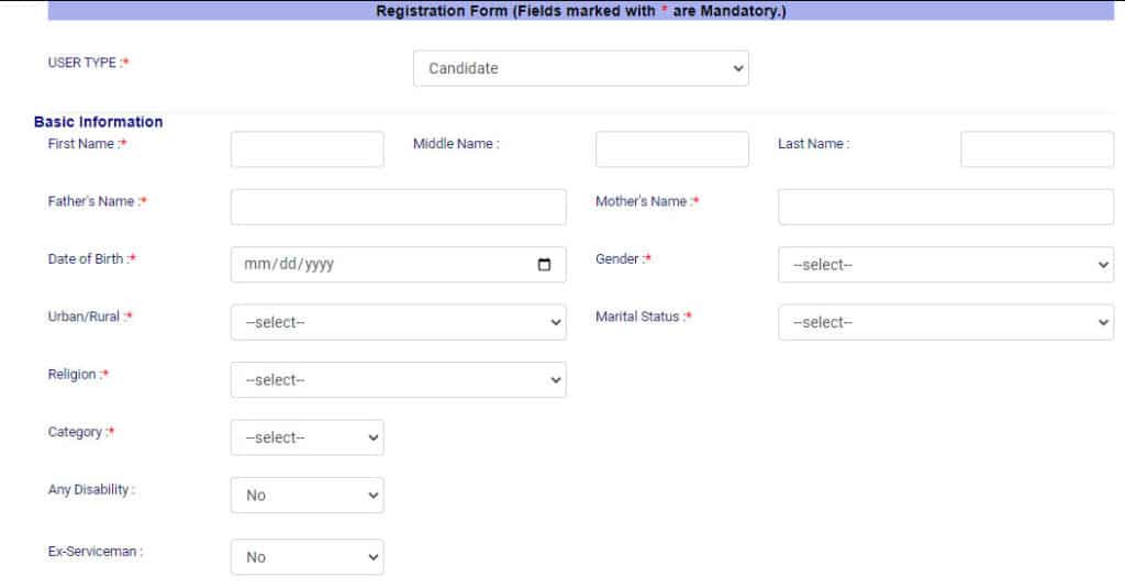 Delhi job fair registration form